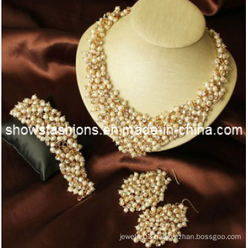 Bridal Jewelry Sets/Shiny Pearl & Crystal Fashion Jewelry Sets/ Necklace and Earrings Sets (XJW12308)